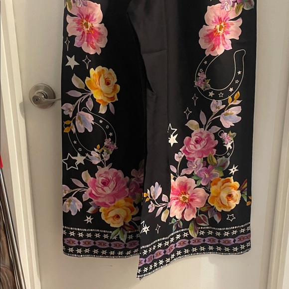 NWT Johnny Was JADE Small black Floral Frankie Kasumi silk blend Wide-Leg Pants - Picture 11 of 13